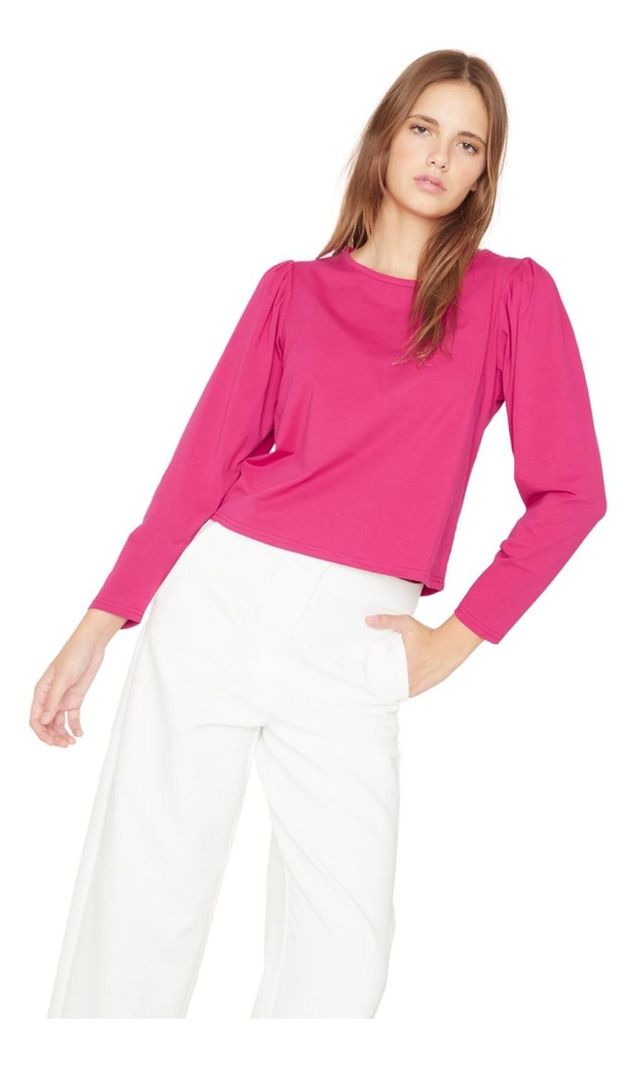 Polera Alicia Manga Larga Fucsia Jacinta Tienda-0