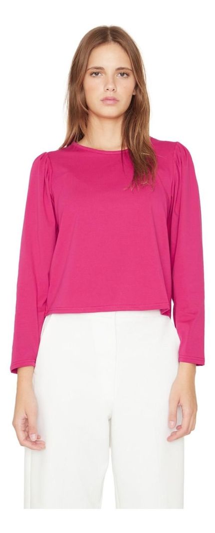 Polera Alicia Manga Larga Fucsia Jacinta Tienda-1
