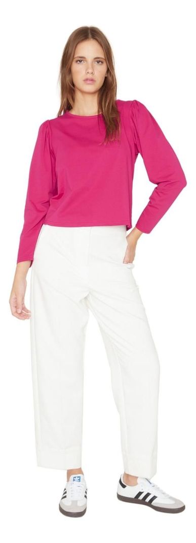 Polera Alicia Manga Larga Fucsia Jacinta Tienda-4