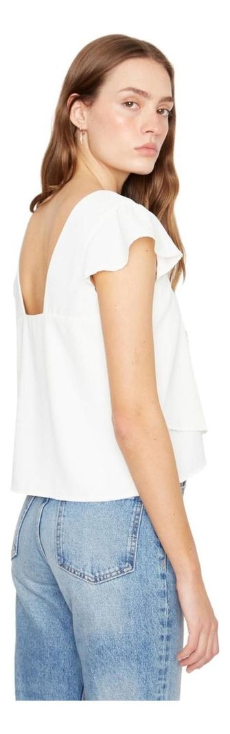 Polera Sara Manga Corta Iii Blanca Jacinta Tienda-5