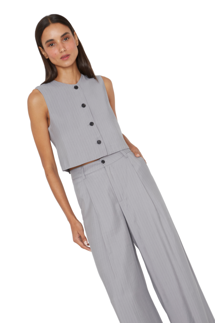 Vest Oxford rayas gris Jacinta Tienda-0