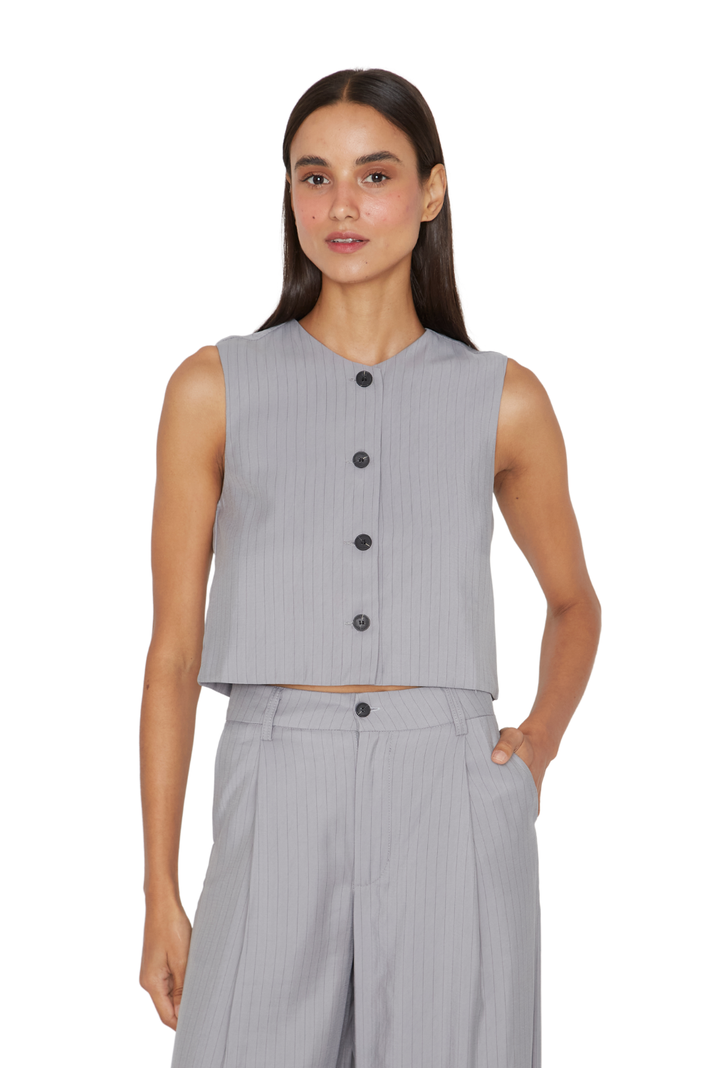 Vest Oxford rayas gris Jacinta Tienda-1