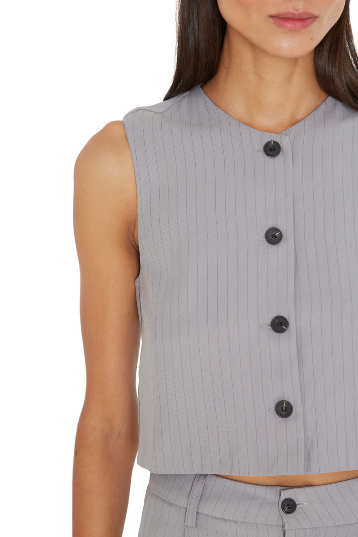 Vest Oxford rayas gris Jacinta Tienda-5