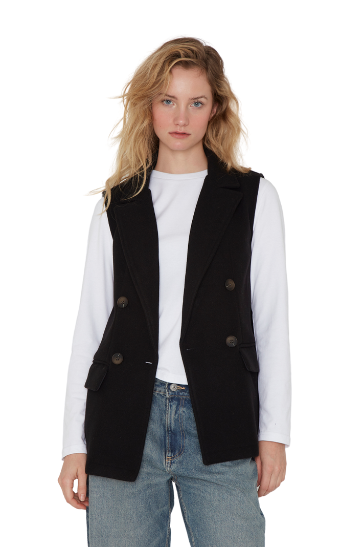 Chaqueta Royal sin mangas negra Jacinta Tienda-1