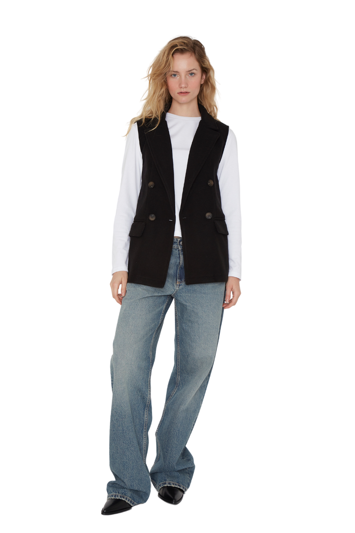 Chaqueta Royal sin mangas negra Jacinta Tienda-2