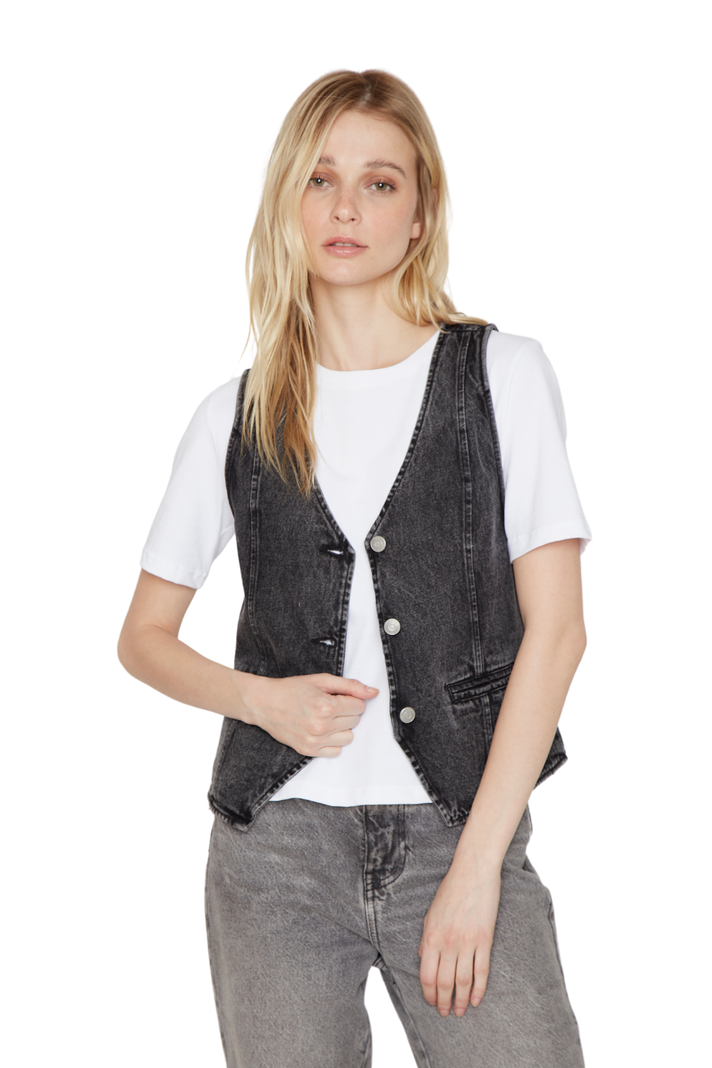 Vest denim negro Jacinta Tienda-0