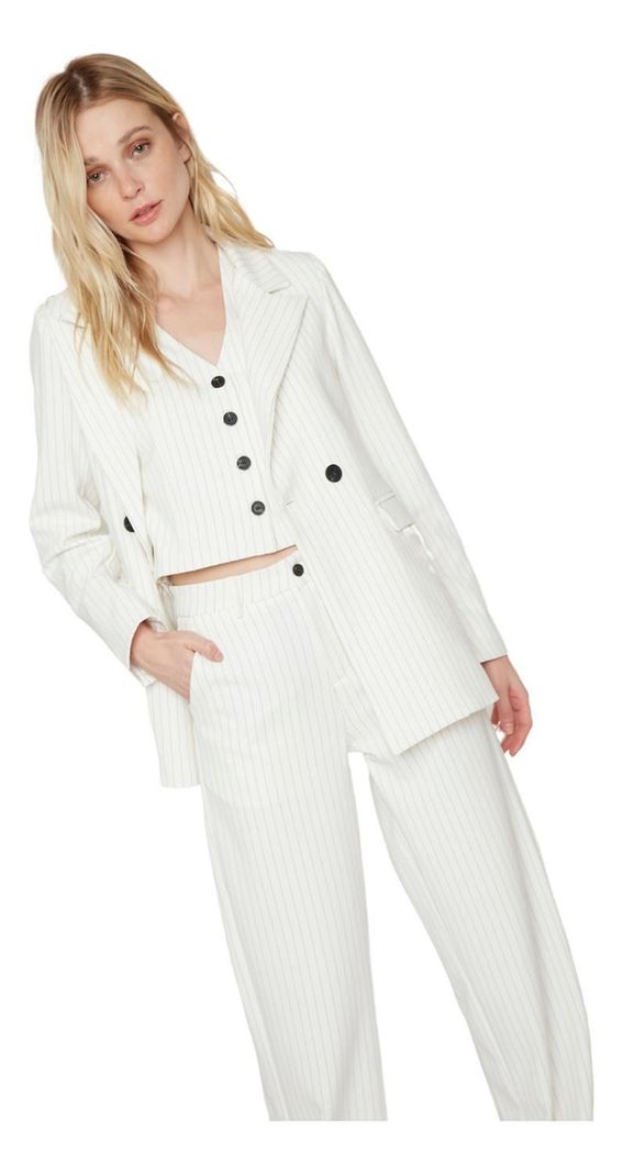 Blazer Owen Rayas Blanco Jacinta Tienda-5