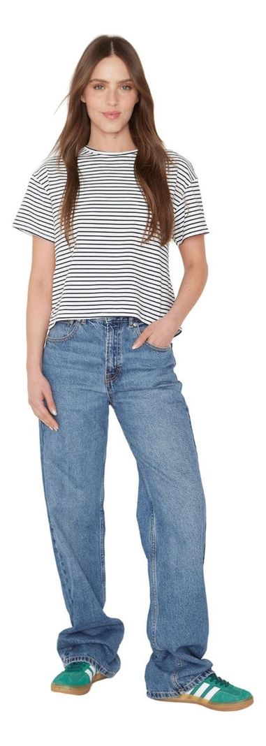 Polera Ara Blanca Y Azul Jacinta Tienda-4