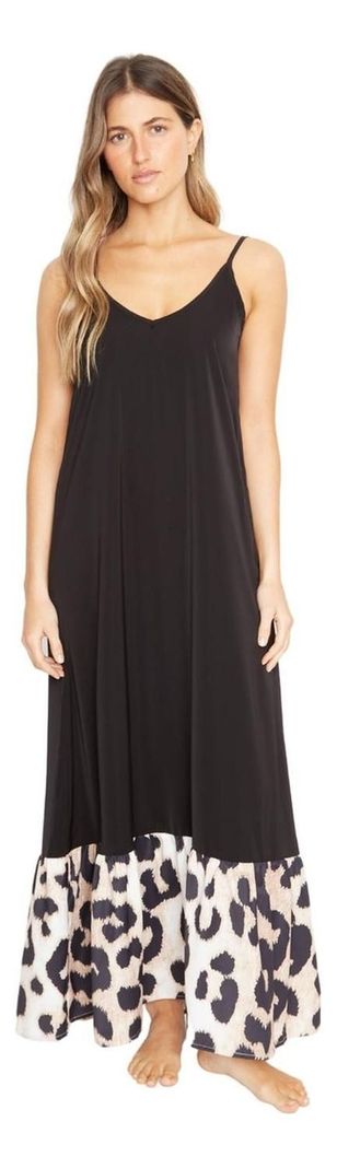 Vestido Libra Iii Negro Print Jacinta Tienda-0
