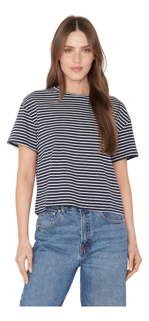 Polera Ara Azul Y Blanca Jacinta Tienda-0