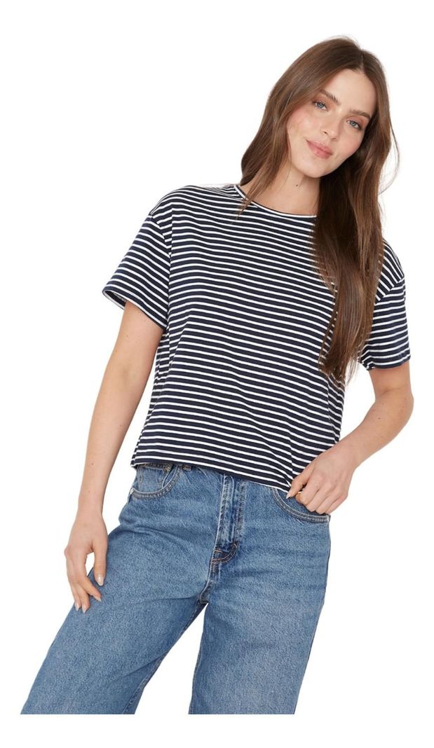 Polera Ara Azul Y Blanca Jacinta Tienda-4