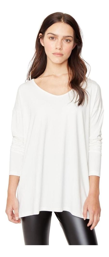 Polera Alana En V Blanca Jacinta Tienda-0