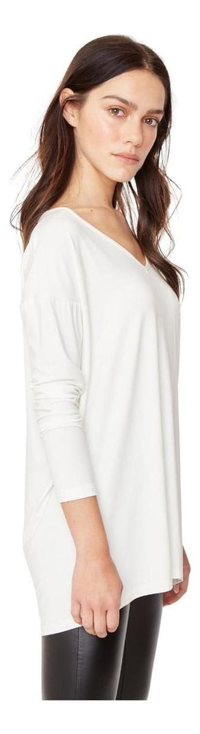 Polera Alana En V Blanca Jacinta Tienda-1