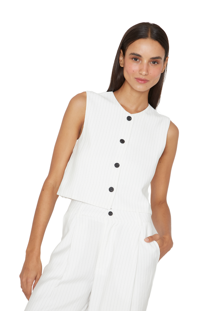 Vest Oxford rayas blanco Jacinta Tienda-1