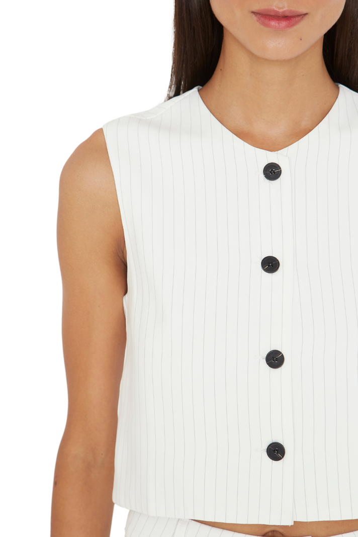Vest Oxford rayas blanco Jacinta Tienda-5