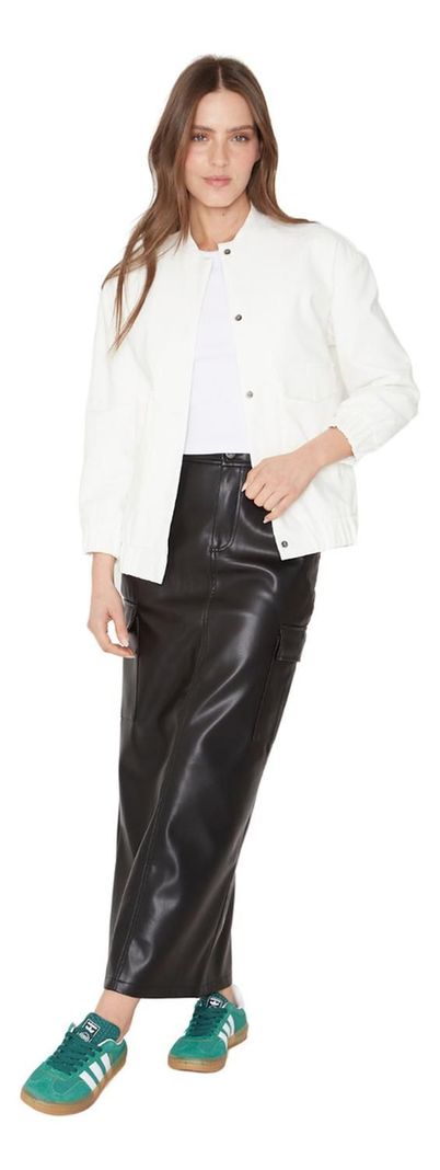 Falda Cargo Larga Negra Jacinta Tienda-2