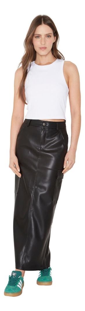 Falda Cargo Larga Negra Jacinta Tienda-3
