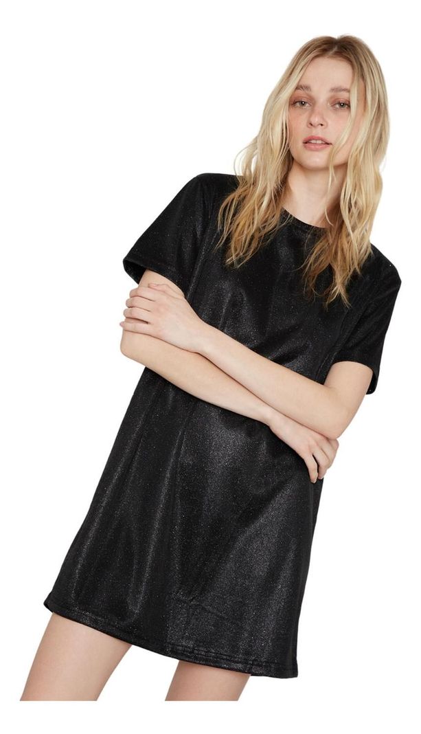 Vestido Glitter Negro Jacinta Tienda-2
