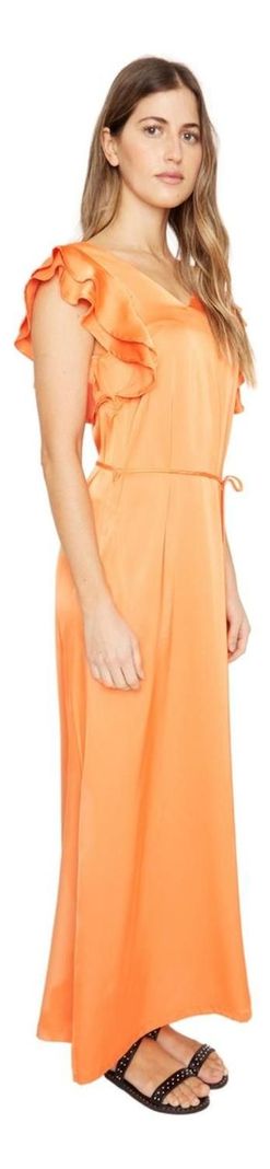 Vestido Zuzu Satin Naranjo Jacinta Tienda-2