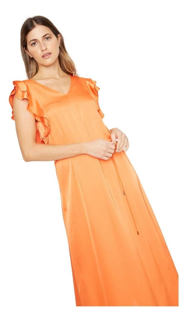 Vestido Zuzu Satin Naranjo Jacinta Tienda-5