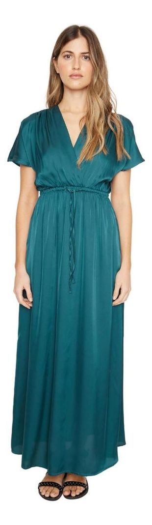 Vestido Lucila Satin Petróleo Jacinta Tienda-0