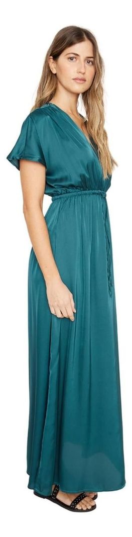 Vestido Lucila Satin Petróleo Jacinta Tienda-2