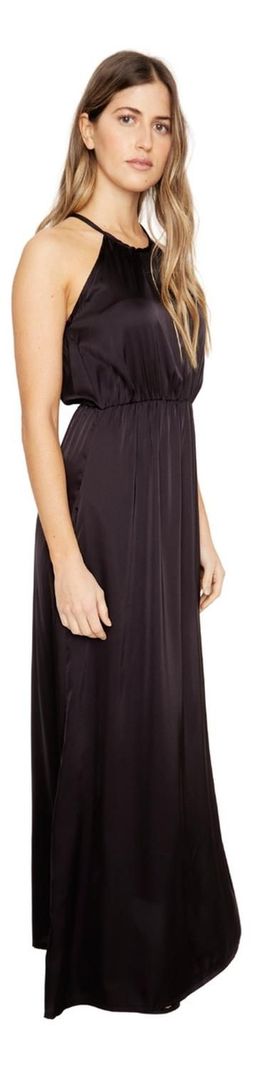Vestido Renata Satin Negro Jacinta Tienda-0