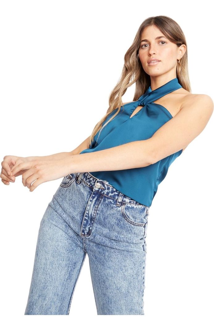 Blusa Elisa Satin Petróleo Jacinta Tienda-3