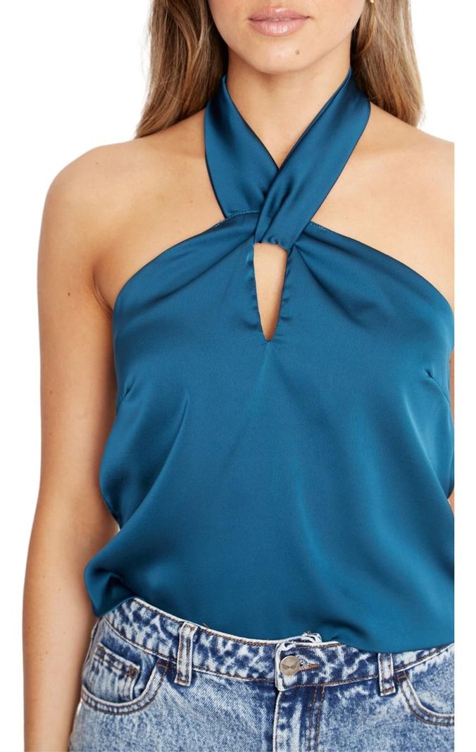 Blusa Elisa Satin Petróleo Jacinta Tienda-5