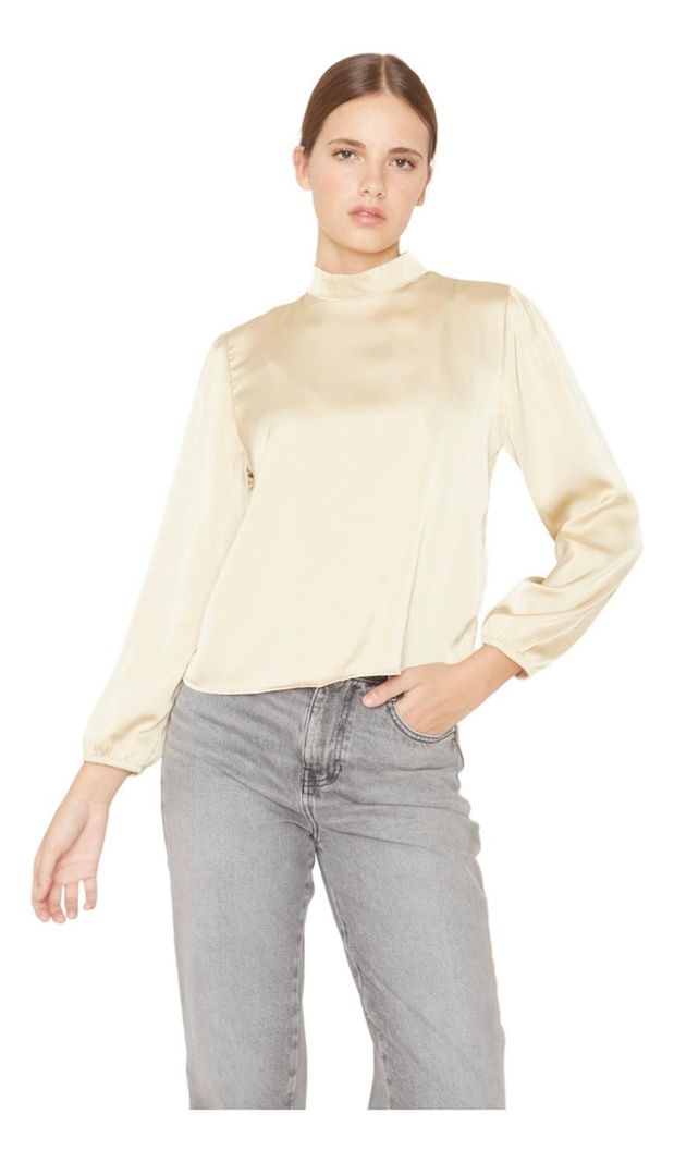 Blusa Paula Ii Satin Dorada Jacinta Tienda-1