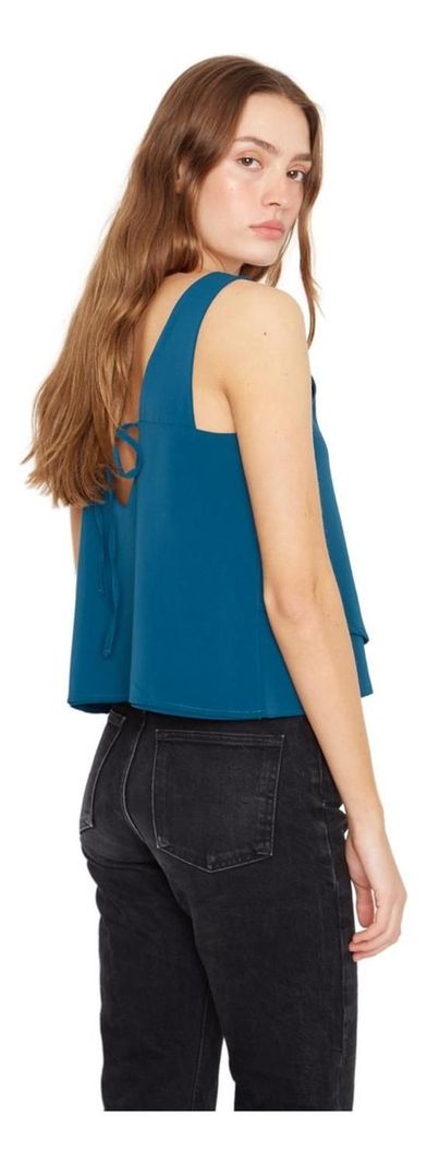 Polera Sara Sin Mangas Iii Petróleo Jacinta Tienda-4