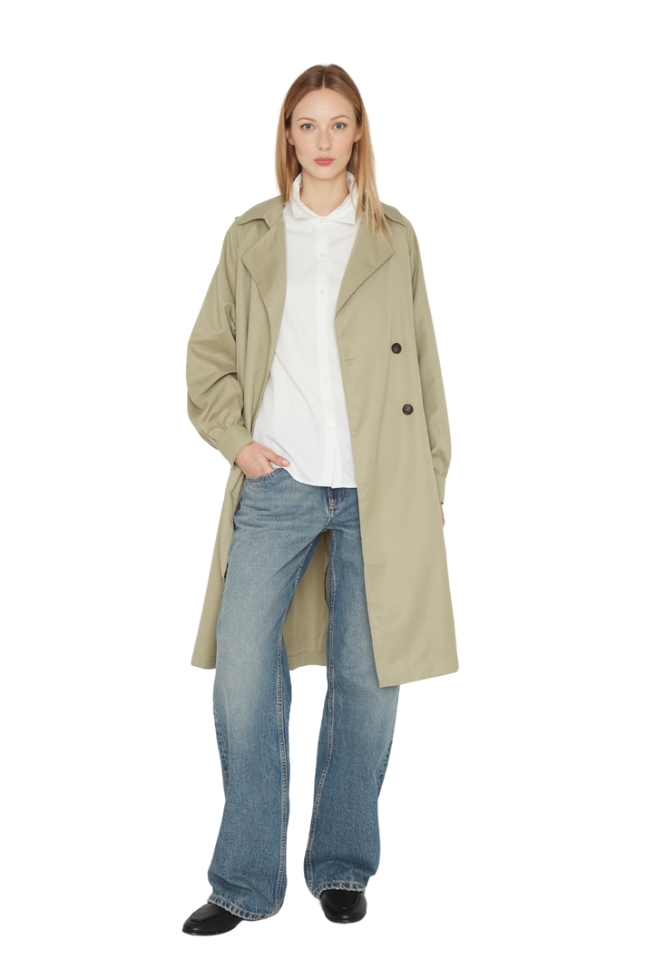 Trench Coat Porter verde Jacinta Tienda-0