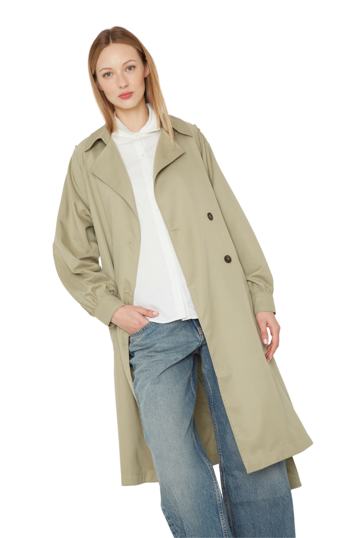 Trench Coat Porter verde Jacinta Tienda-1