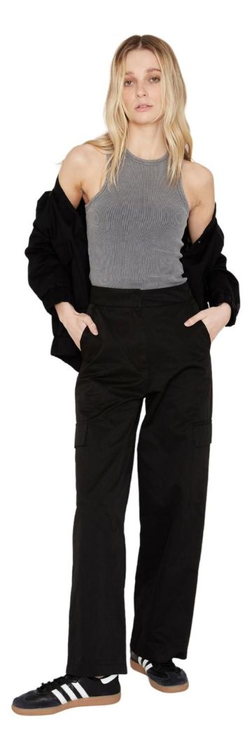 Pantalón Cargo Negro Jacinta Tienda-0