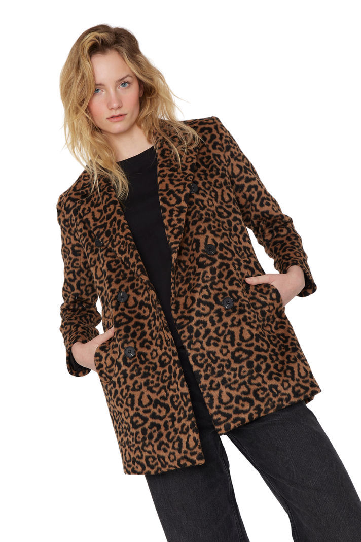Abrigo Gracia animal print camel Jacinta Tienda-0