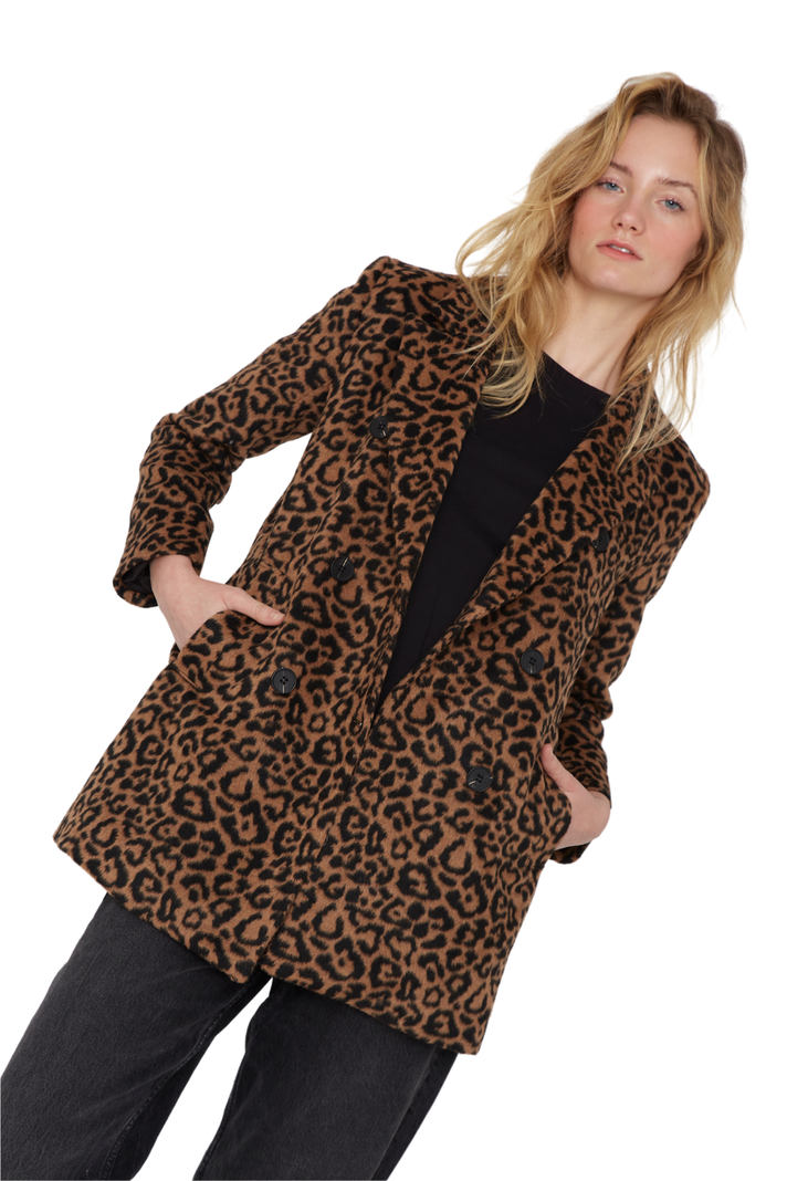 Abrigo Gracia animal print camel Jacinta Tienda-5