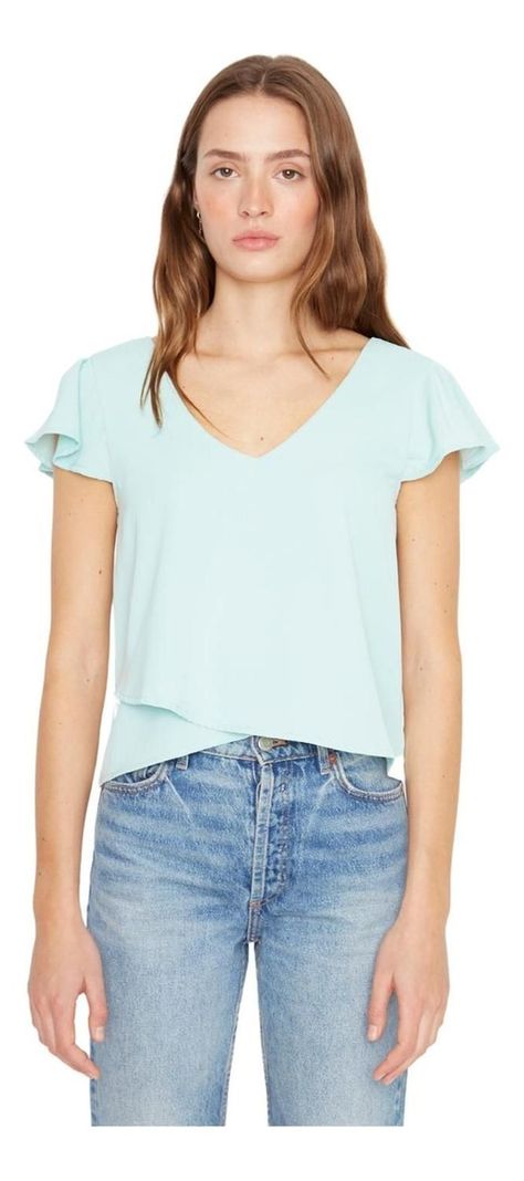 Polera Sara Manga Corta Iii Celeste Jacinta Tienda-3