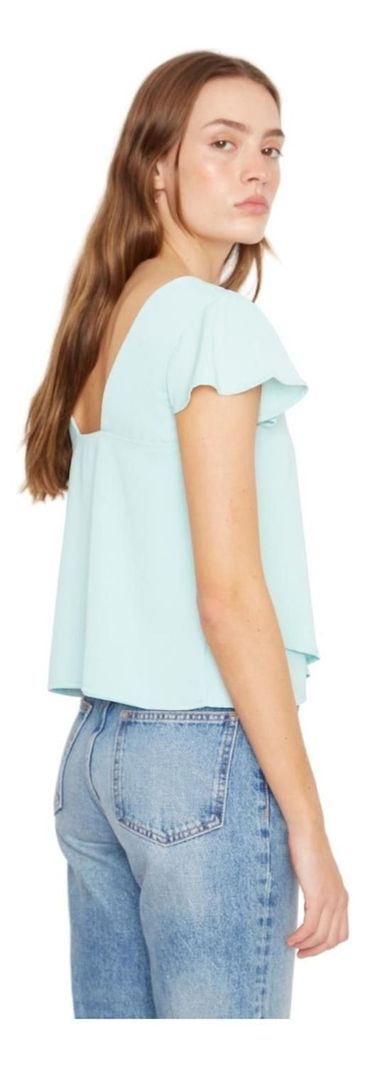 Polera Sara Manga Corta Iii Celeste Jacinta Tienda-5