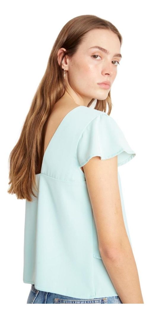 Polera Sara Manga Corta Iii Celeste Jacinta Tienda-6