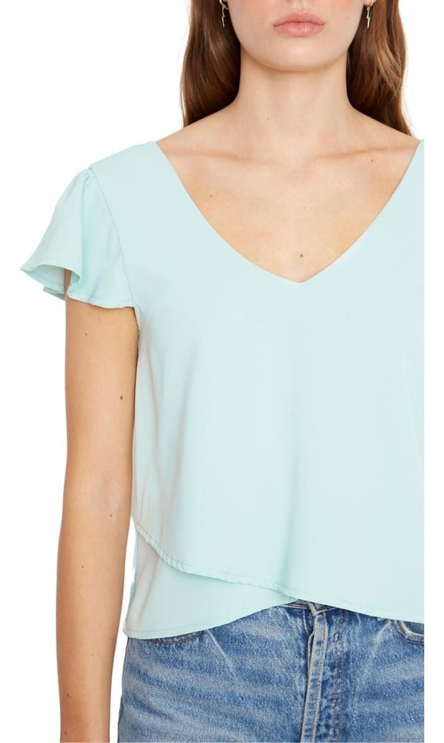 Polera Sara Manga Corta Iii Celeste Jacinta Tienda-7