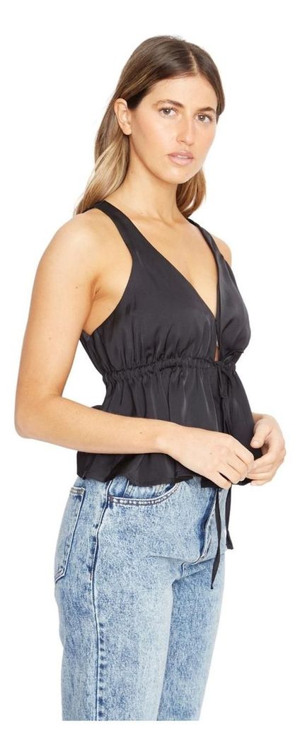 Polera Sofía Satin Negra Jacinta Tienda-2