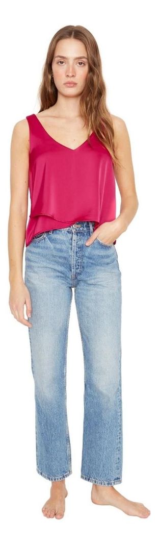 Polera Sara Sin Mangas Satin Fucsia Jacinta Tienda-6