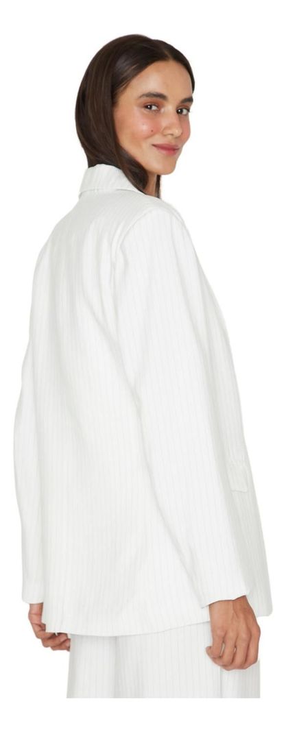Blazer Oxford Rayas Blanco Jacinta Tienda-4