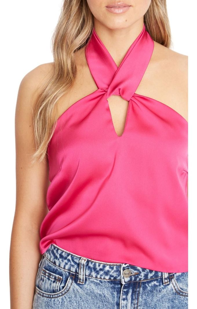 Blusa Elisa Satin Fucsia Jacinta Tienda-5