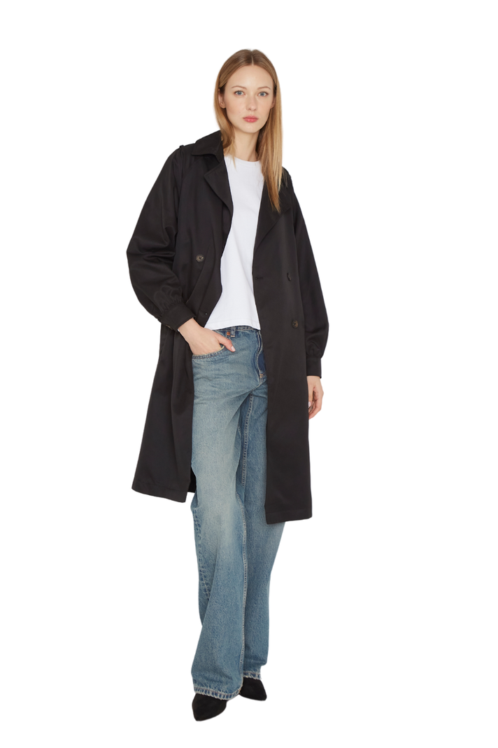 Trench Coat Porter negro Jacinta Tienda-0