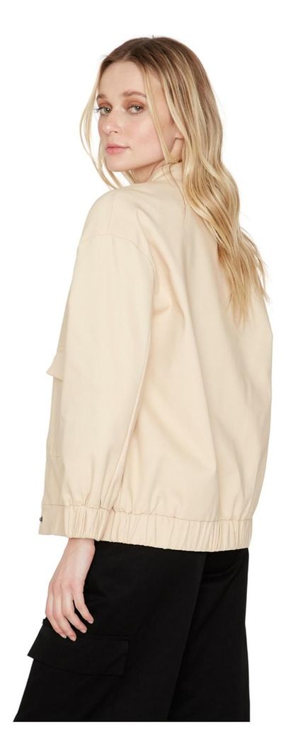 Chaqueta Bomber Manga Larga Crudo Jacinta Tienda-2
