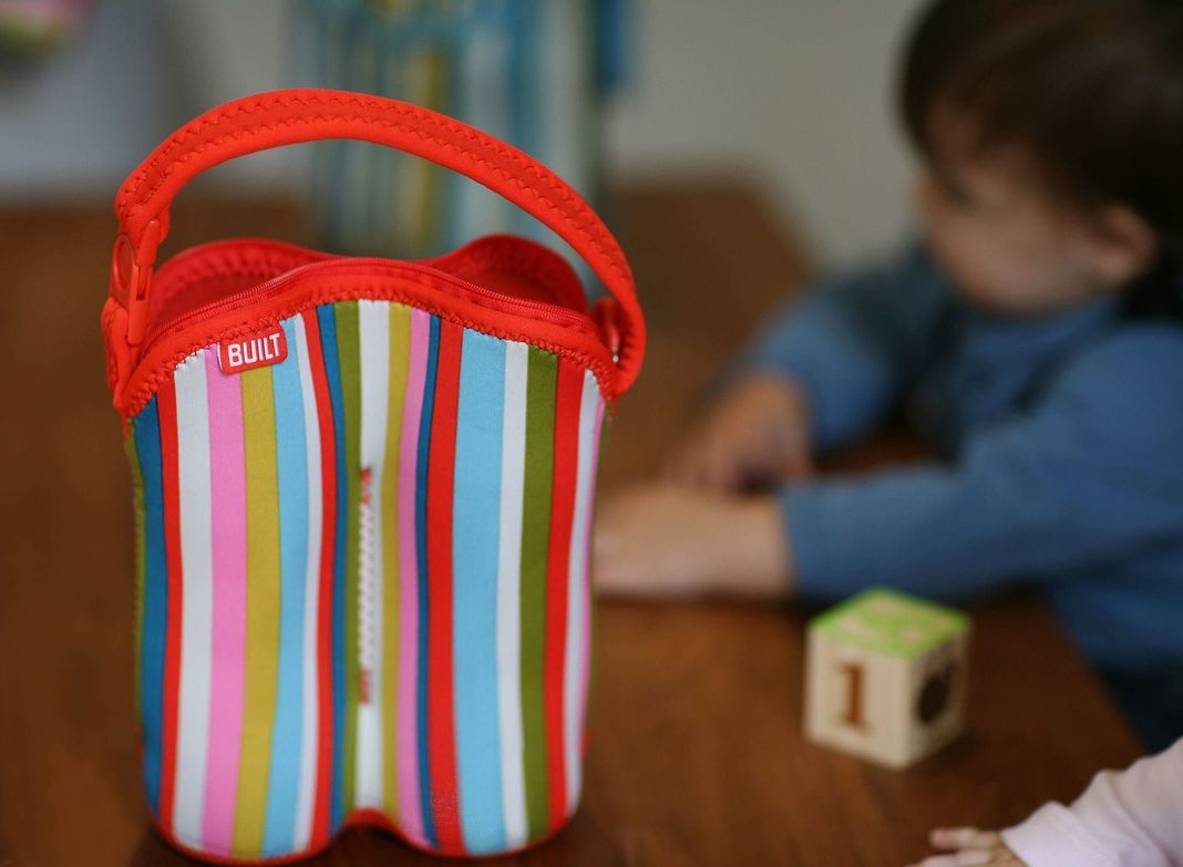 Porta mamadera Doble Baby Pink Stripe BPS BUILT-1