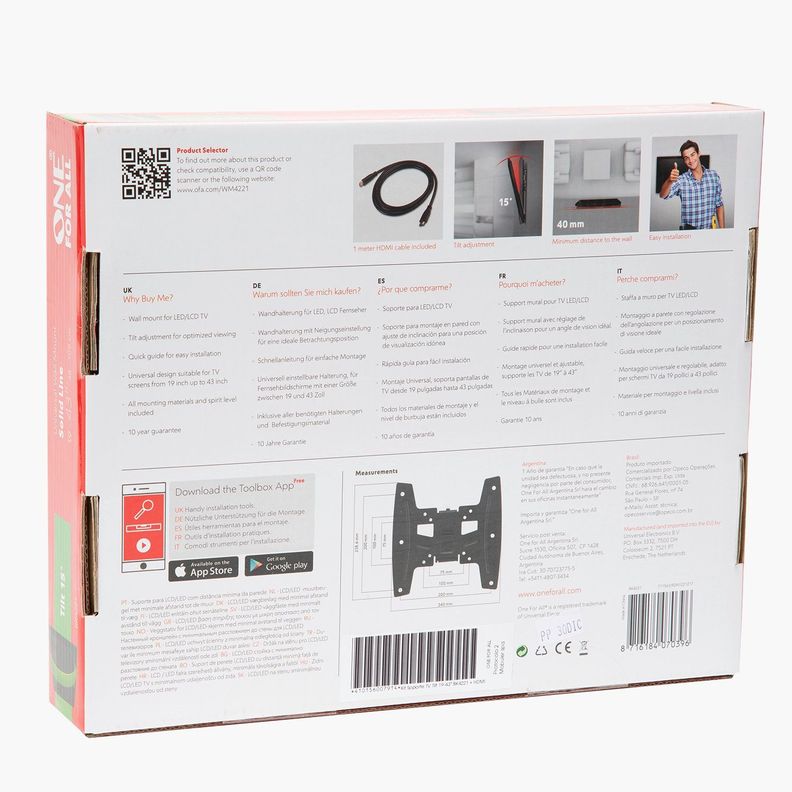 Soporte TV Inclinacion BK4221 + HDMI 19-43"-4