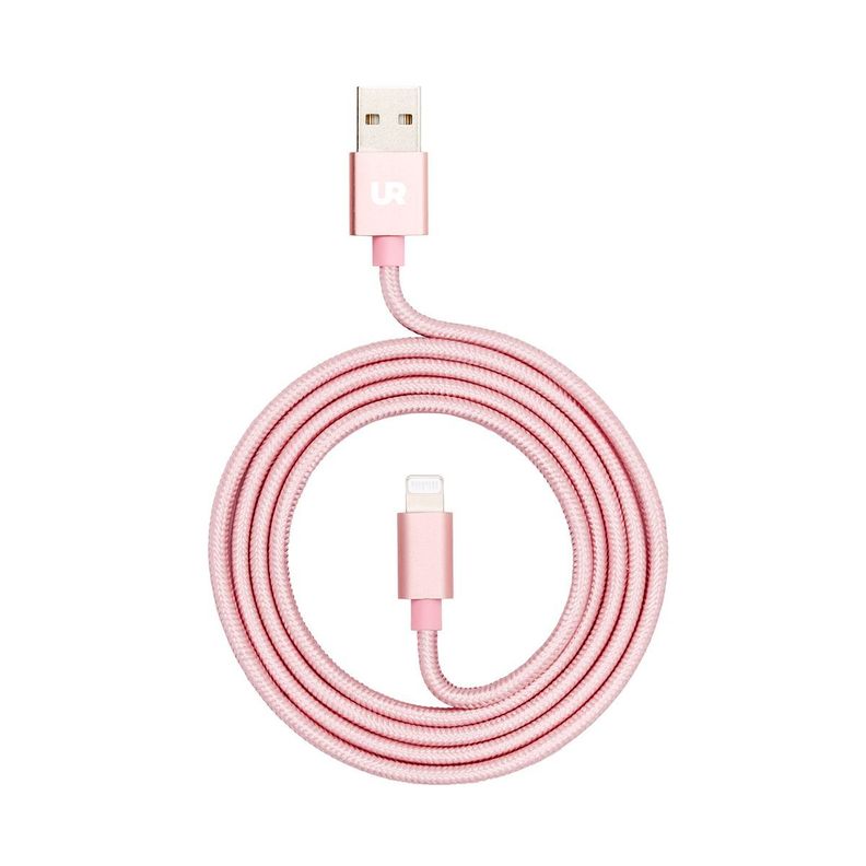 Cable Iphone Lightning Certificado 1 Metro Rosado Urbano Labs-0