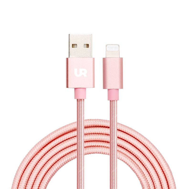 Cable Iphone Lightning Certificado 1 Metro Rosado Urbano Labs-1